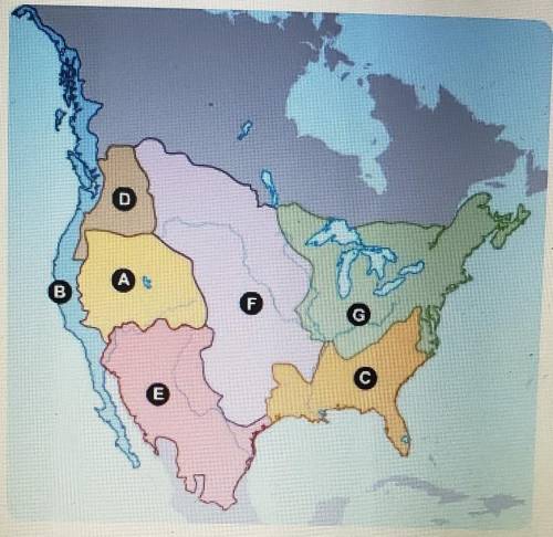 Which letter from the map that indicates where the culture was found matches the Native American cu