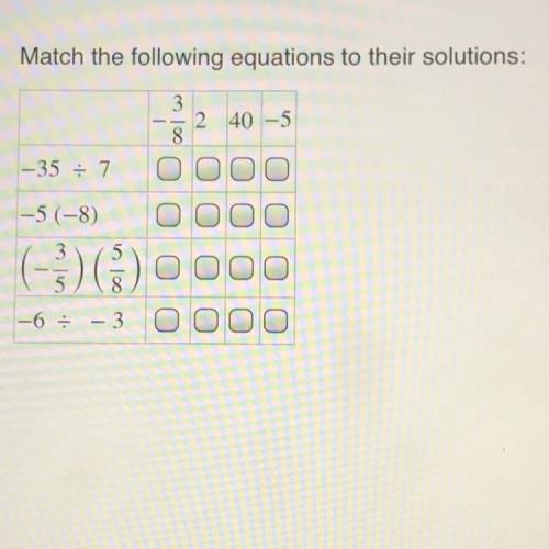 Match the following equations to their solutions: