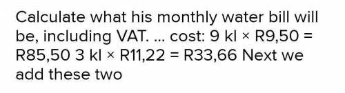 Calculate the cost for using 9,5 in one month and then add vat 15%to the bill​