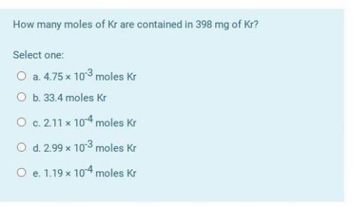 How many moles of Kr are contained in 398 mg of Kr?