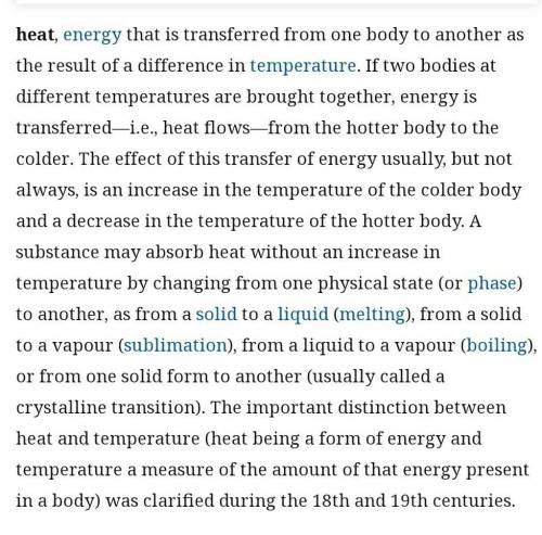 What is heat also write it's unit and show the relation between them​