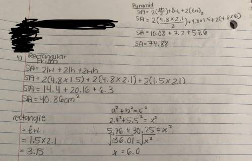 what am i doing wrong? i cannot figure out why i can't get the surface area. the answer says it's 6