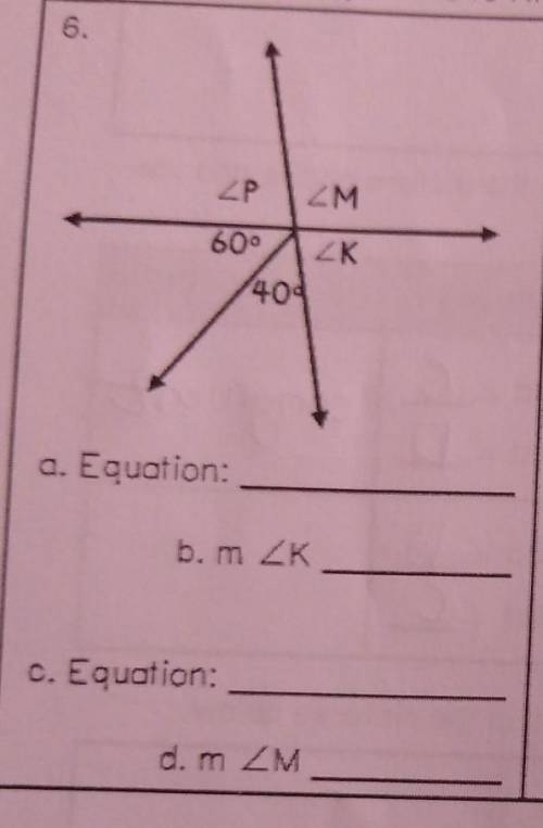 Set up and solve equations to find the missing angle measurements in the following:​