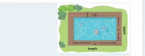 A company offers rectangular pool sizes with the dimensions shown. Each pool includes a deck around