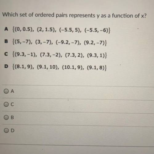 I’m confused on how to find the right set of ordered pairs