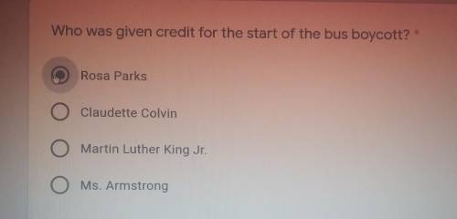 Q: Who was given credit for the start of the bus boycott?