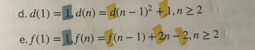 Need to know how to solve these to find out the sequence for the first five terms