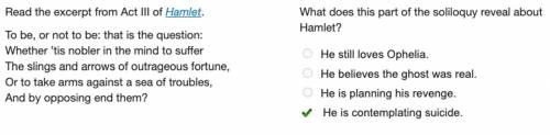 What does this part of the soliloquy reveal about Hamlet?
pls pst