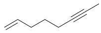 The name of the structure shown is

Question 17 options:
A) 
oct-1-ene-6-yne.
B) 
hept-1-ene-6-yne