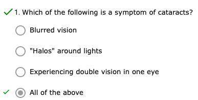 Which of the following IS a symptom of cataracts?