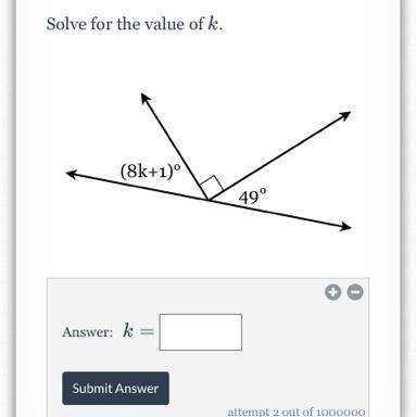 Solve for the value of k.