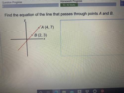 Answer this question pls (finding the equation of the line that passes through a&b)