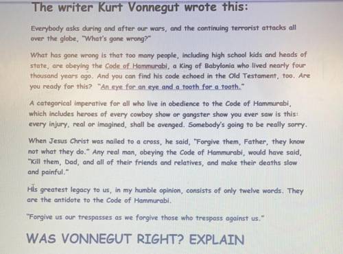 Was Vonnegut right? Please no links..