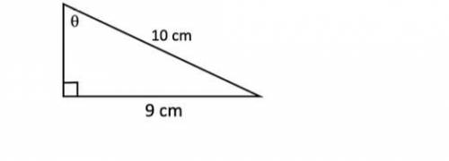 Use a trigonometric ratio to find the measure of 0 in the triangle below. Give your answer to the n
