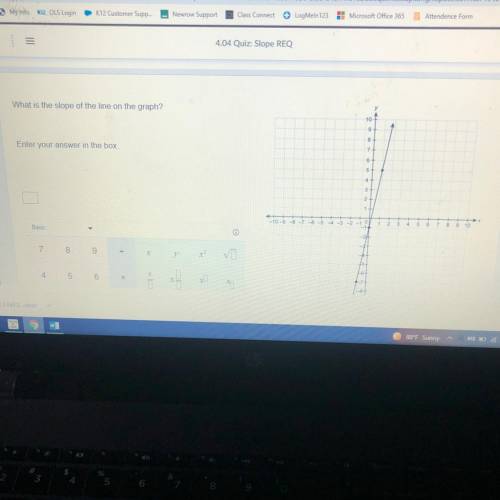 What is the slope of the line on the graph Enter your answer in the box
