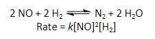Determine the rate of the reaction shown directly below if the rate constant k is 1.1 x 10^–2 M^–2