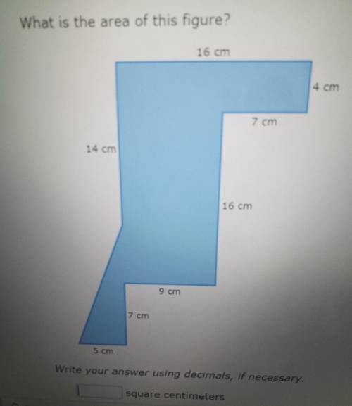 HELP what is the area of this figure BUT PLEASE GET IT RIGHT I HVE BEEN CRYING BECAUSE OF IXL what