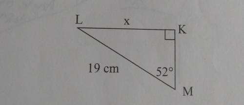 Determine the length of side x to the nearest hundredth.