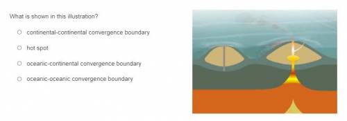 What is shown in this illustration?

continental-continental convergence boundary
hot spot
oceanic