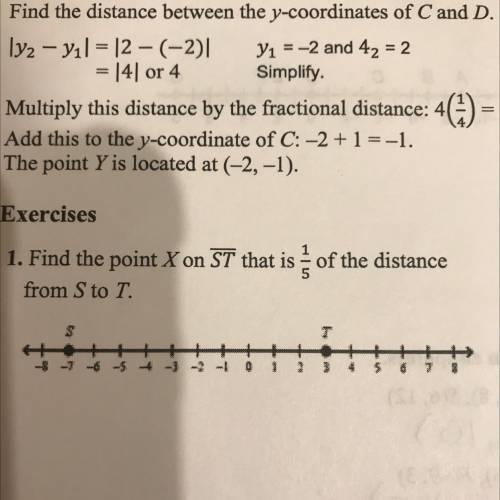 Find the point X on ST that is 1/5 of the distance from S to T. (pic)
