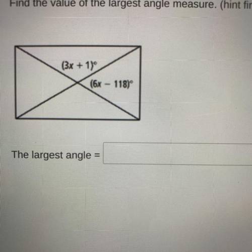 Find the value of the largest angle measure