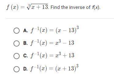 F(x) = 3√(x+15). Find the inverse of f(x).