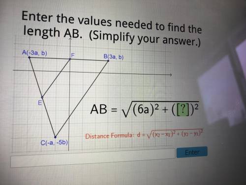 Enter the values needed to find the length AB. (Simplify your answer)