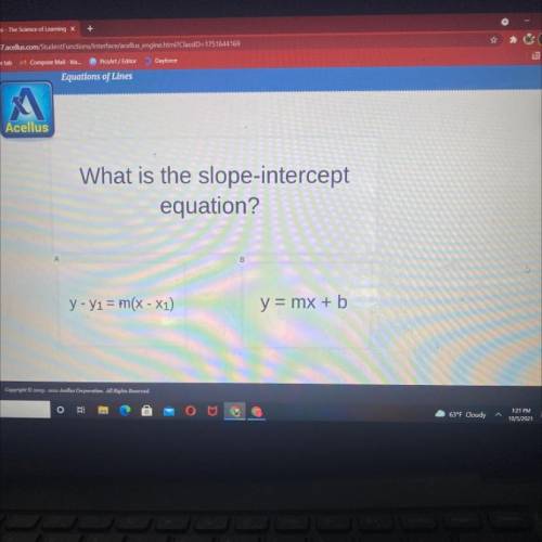 What is the slope intercept equation