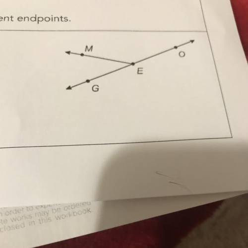 19. Name four points.

20. Name two line segments.
21. Name three rays.
22. Name two angles.
23. N