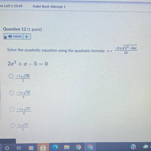 Solve the quadratic equation using the quadratic equation formula 
will give brainliest