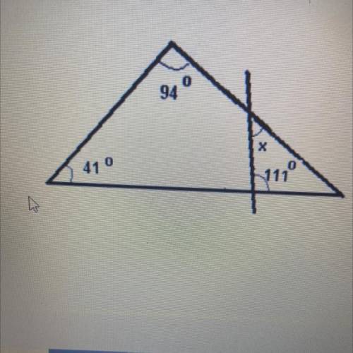 Find the size of angle X in the figure.