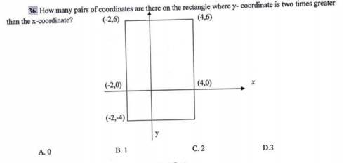 36. How many pairs of coordinates are there on the rectangle where y- coordinate is two times great