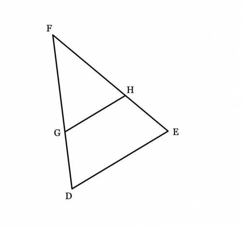 In the diagram below,{GH} is parallel to {DE}

DF=5, and GH=2 find the length of {GF}  . Figures a