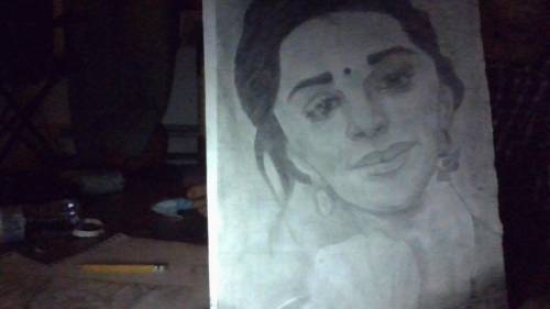 i started drawing last year. the old man was the first portrait i ever made. the indian girl and lo