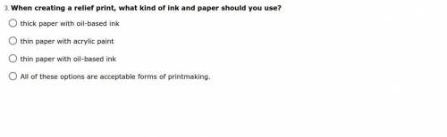 When creating a relief print, what kind of ink and paper should you use?