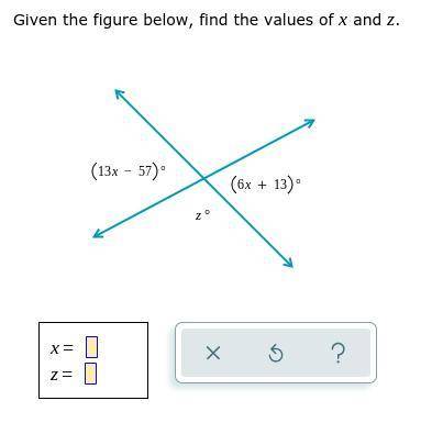 Please provide the answer for the x and z as seen in the image