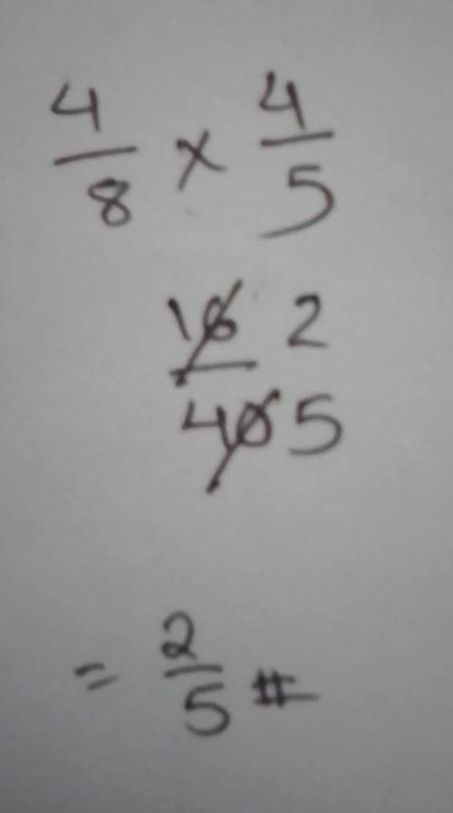 4/8 x 4/5 = ? Help me please