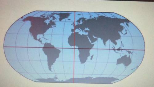 The red line running vertically through the middle of this map represents

a. the Tropic of Cancer