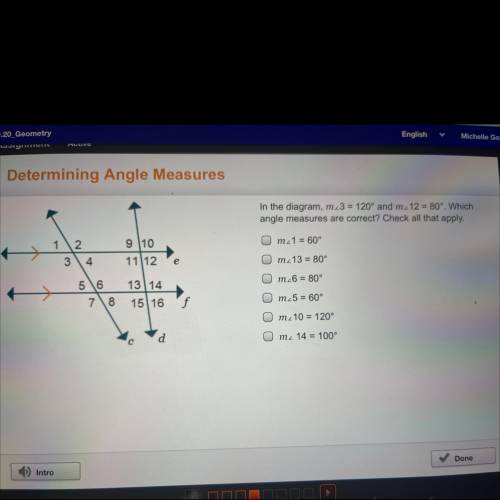 Please help determining angle measures for my geometry class