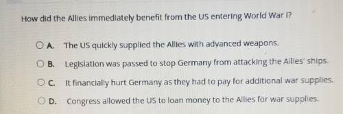 How did the allies mandatory get benefit from the US entering World War I