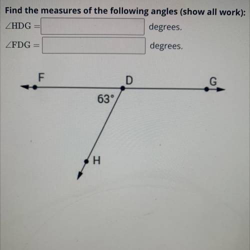 Find the measures of the following angles
