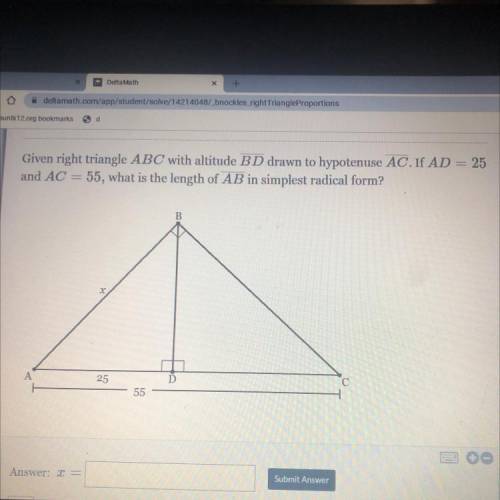 given the right triangle ABC with the altitude BD drawn to hypotenuse………. please help asap i’ve fai