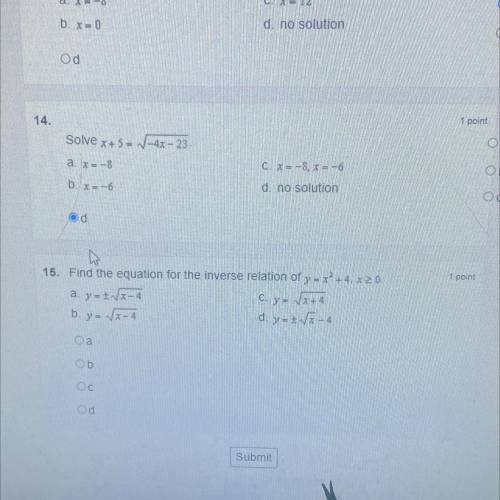 Answer 15 please algebra one