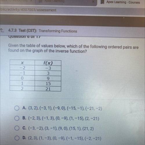 Please help ??!!

Given the table of values below, which of the following ordered pairs are
found