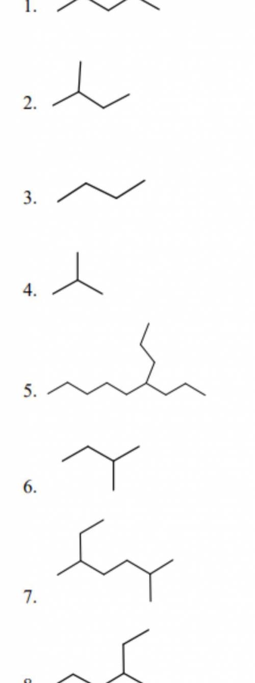 What is the IUPAC for these alkanes