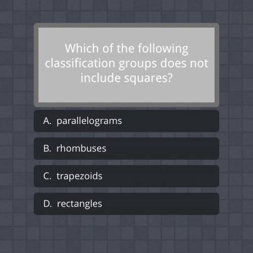 Which classification group does not include squares