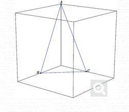 Shown is a cube of side length 8. Points B and C are midpoints. The length of the altitude from A t