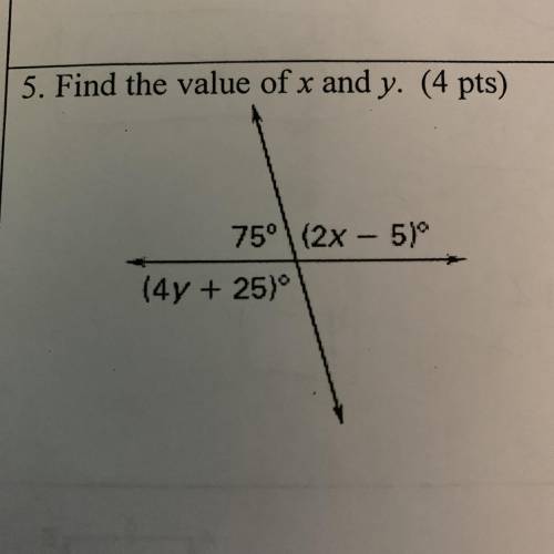 Find the value of x and y (pleas explain)