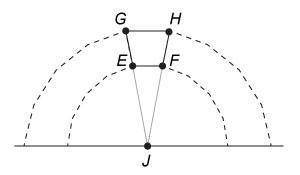 13. The isosceles triangle EJF is one of an unknown number of isosceles triangles from the original