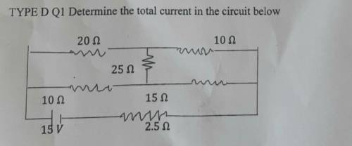 Determine the total current on the circuit bellow